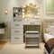 MDF Vanity Table with LED Mirror, Charging Station and Large Storage